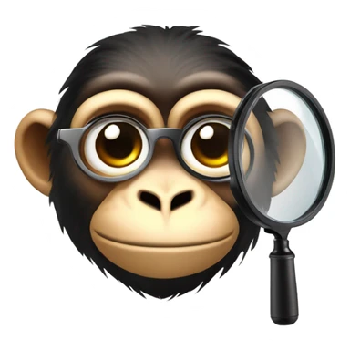 Monkey spy head with spy magnifier in one eye sticker
