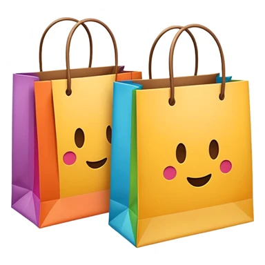 two shopping bags colors sticker