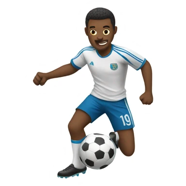 Man with 5 legs kicking a soccer ball sticker