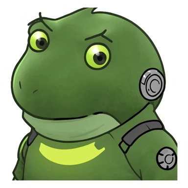 Game Theory logo emoji, green gear with black center, glowing effect sticker