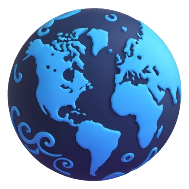 dark navy blue planet with swirls sticker