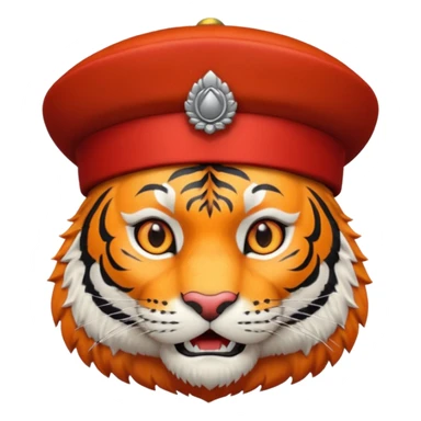 black suited tiger with fes hat sticker