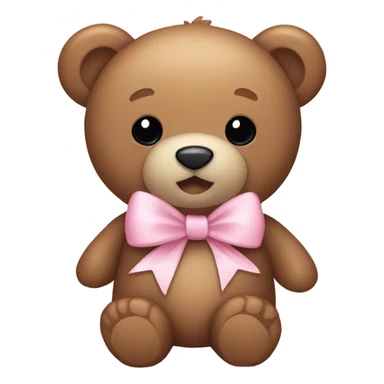 Teddy bear with light pink bow  sticker