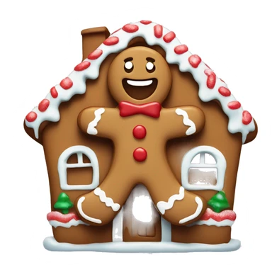 Gingerbread man in ginger bread house  sticker