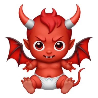 Cute baby devil in a diaper sticker
