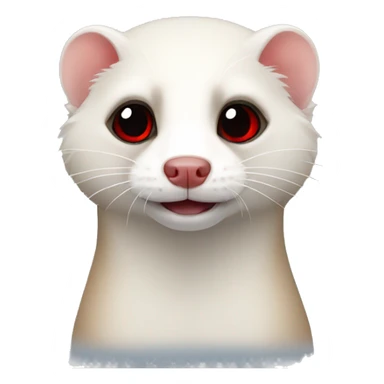 Ferret white with red eyes sticker