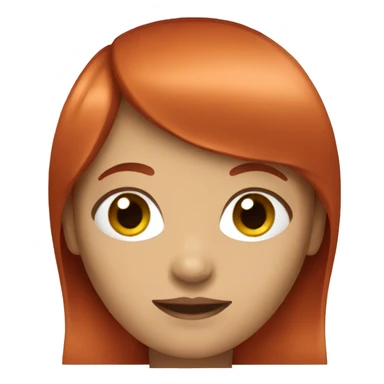 female with red hair and bangs sticker