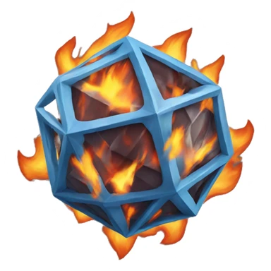 Fire icosahedron sticker