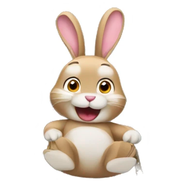 Bunny going down a slide sticker