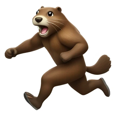 Running beaver  sticker