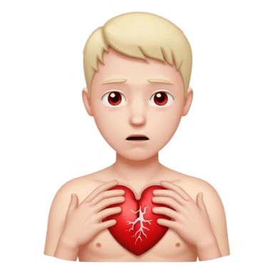 heart thumping out of chest person sticker