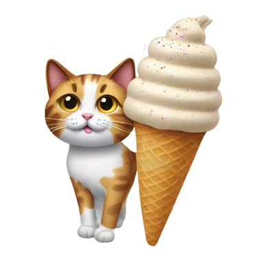 Icecream with calico cat sticker