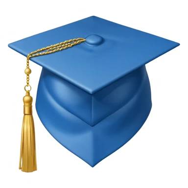 cappello da laurea per un corso terminato blu celeste sticker