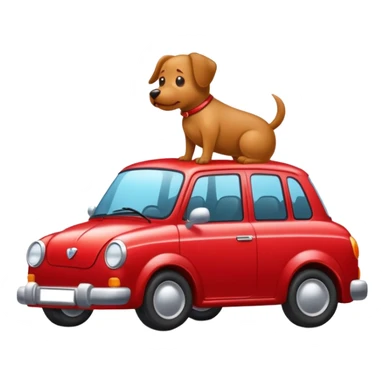 Dog pooping on a car  sticker