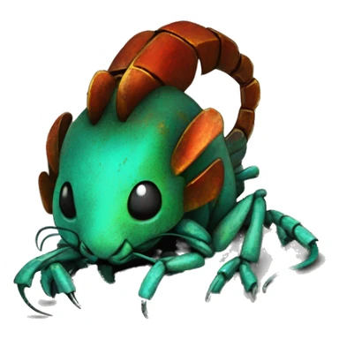 Black red gold green cyan rusty grunge effect scratched patina rat mouse scorpion tail stinger  sticker