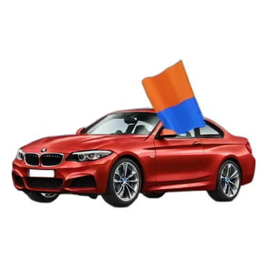 BMW Car holding Armenian flag(horizontal red blue orange) sticker