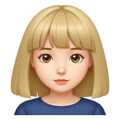 Cute girl with bangs and shoulder hair length. sticker