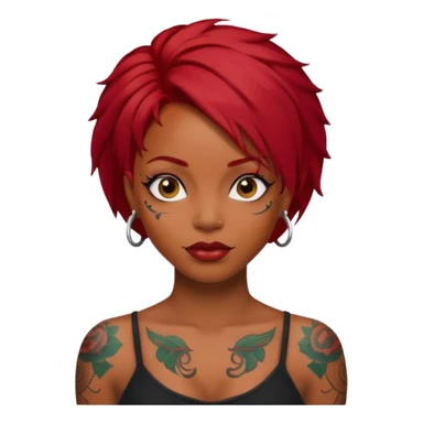 black woman with red hair and tattoos sticker