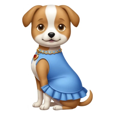 Dog with blue dress sticker