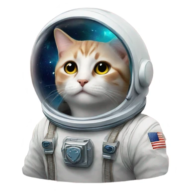 A cute cat in space sticker