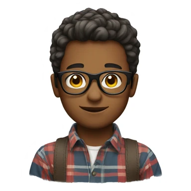 boy in plaid with glasses sticker