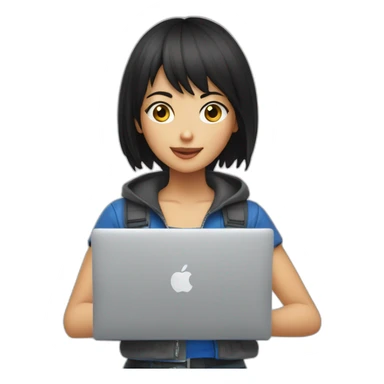 nico-robin-with-a-macbook sticker