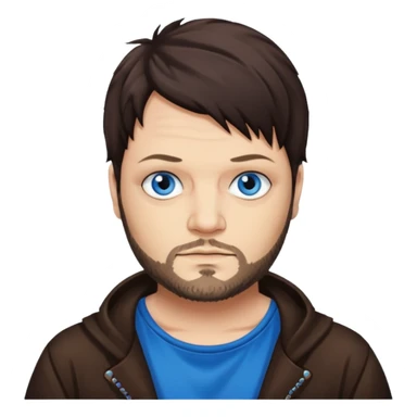 Bam Margera with dark brown hair, blue eyes sticker