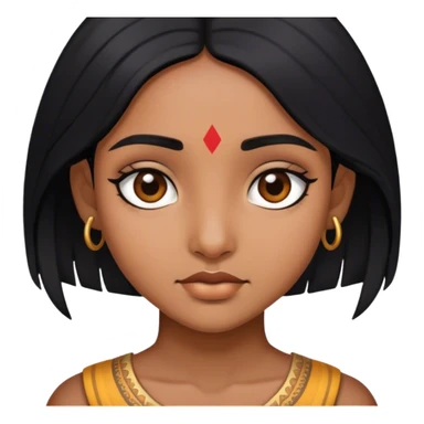 Indian girl with black eyes & black hair  sticker
