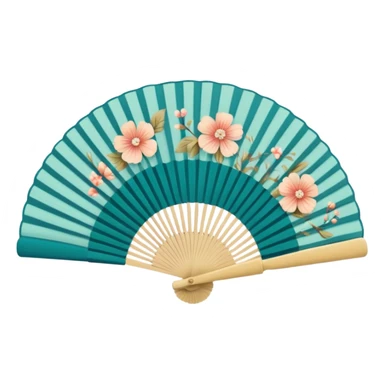 hand held ladies fan with accordian pleats sticker