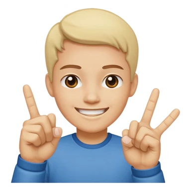 Smiling while having a middle fingers  sticker