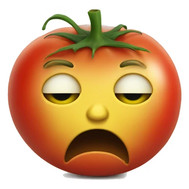 A yellow Sad face just hit by a tomato  sticker