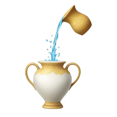 Water pouring out of a beautiful vase sticker