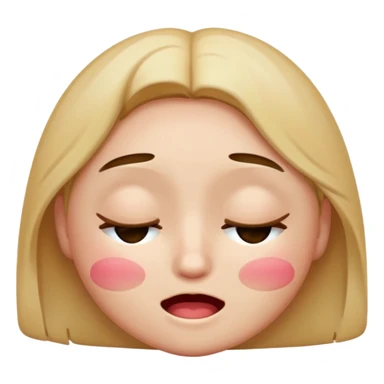 embarrassed, blushing, with closed eyes, and shaped like a traditional emoji sticker