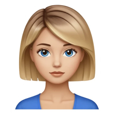 frau braune-blond balayage, kurzhaarfrisur, blaue Augen sticker