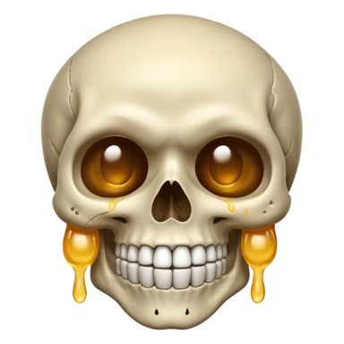 Skull smiling sweating sticker