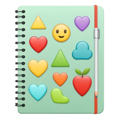 pale green note book with stickers sticker