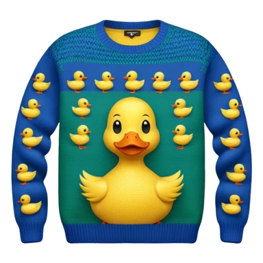 woven sweater with duck pattern sticker