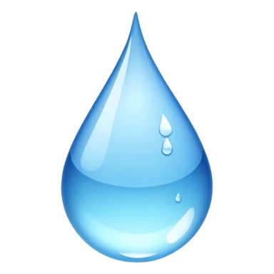 shiny blue water droplet sticker