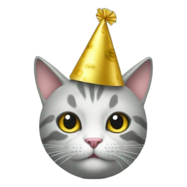 cat with party hat AND MONEY sticker