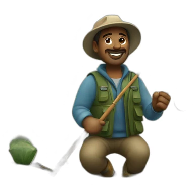 fisherman fishing sticker