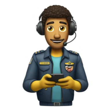 A pilot watching SpongeBob on his phone sticker