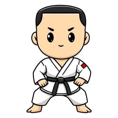 Clean white karate gi uniform only sticker
