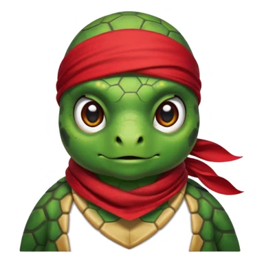 sea turtle wearing a red pirate scarf, portrait sticker