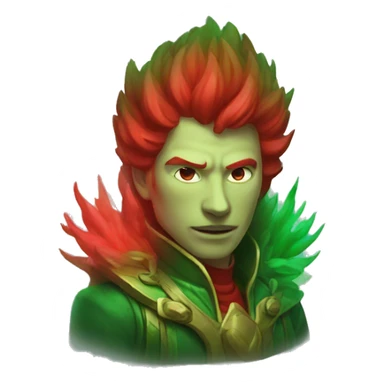 Red and green aura sticker