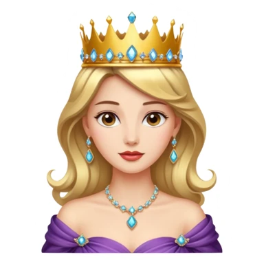 Queen – Elegant woman with jeweled crown and gown sticker