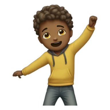 boy doing a dab sticker