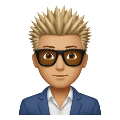 fair man with spiky hair with square shades sticker