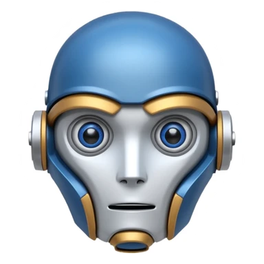 tête de robot cosmonaute bleu et blanc avec des yeux plié sticker
