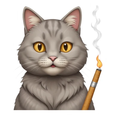 cat with cigarete sticker