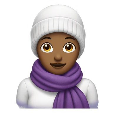 Snowwoman with lashes wearing purple scarf sticker